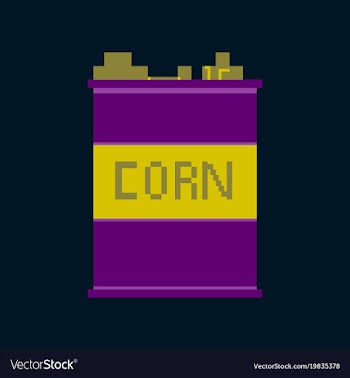 Pixel icon in flat style corn in glass vector image