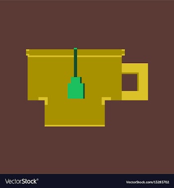 Pixel icon in flat style cup of tea vector image