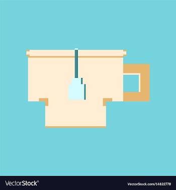 Pixel icon in flat style cup of tea vector image