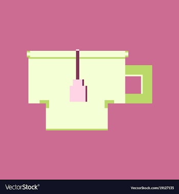 Pixel icon in flat style cup of tea vector image