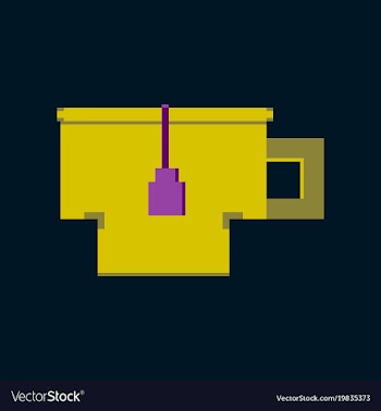 Pixel icon in flat style cup of tea vector image