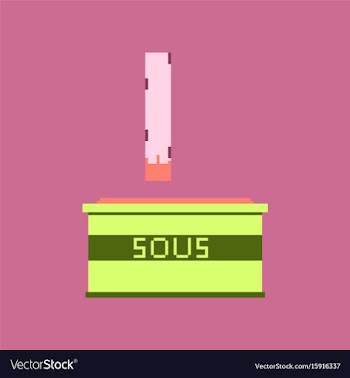 Pixel icon in flat style french fries and sauce vector image