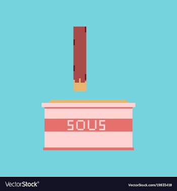 Pixel icon in flat style french fries and sauce vector image