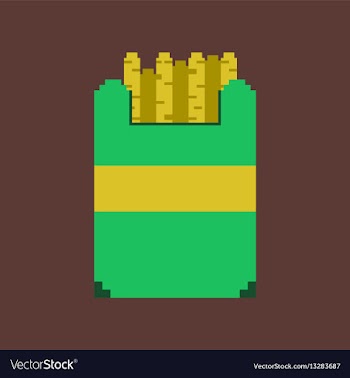 Pixel icon in flat style french fries vector image