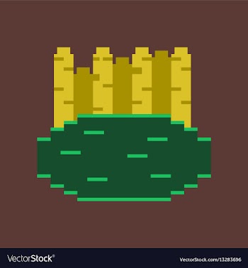 Pixel icon in flat style french fries vector image