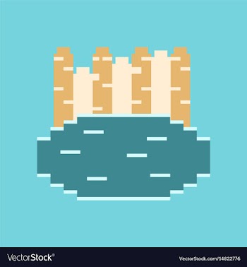 Pixel icon in flat style french fries vector image