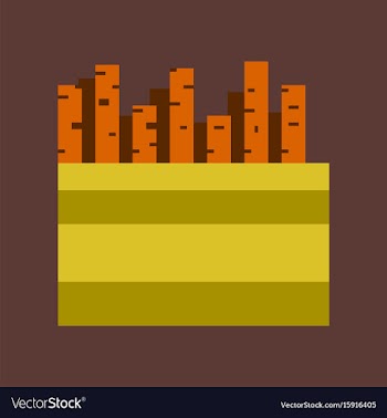 Pixel icon in flat style french fries vector image