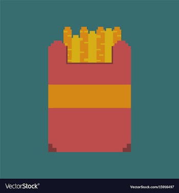 Pixel icon in flat style french fries vector image
