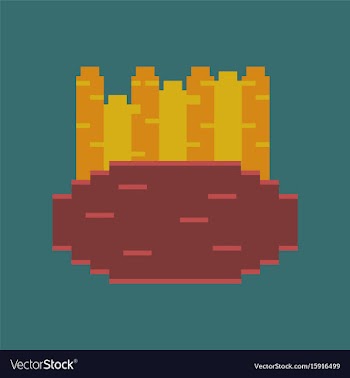 Pixel icon in flat style french fries vector image