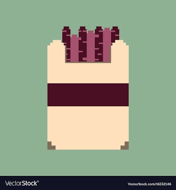 Pixel icon in flat style french fries vector image