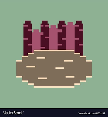 Pixel icon in flat style french fries vector image