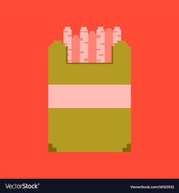 Pixel icon in flat style french fries vector image
