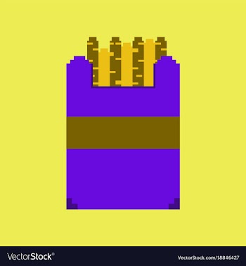 Pixel icon in flat style french fries vector image