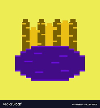 Pixel icon in flat style french fries vector image