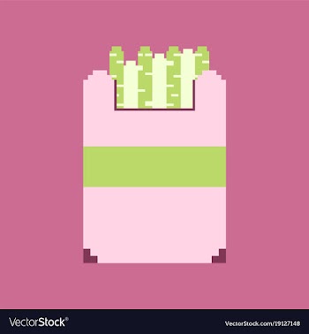 Pixel icon in flat style french fries vector image