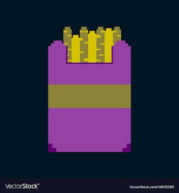 Pixel icon in flat style french fries vector image