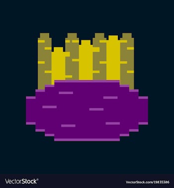 Pixel icon in flat style french fries vector image