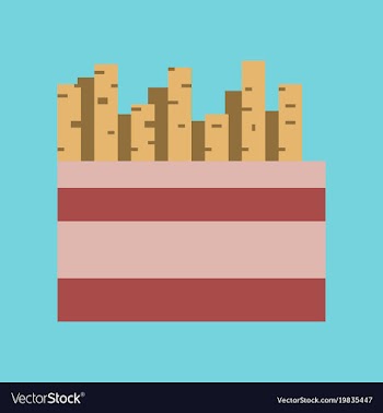 Pixel icon in flat style french fries vector image