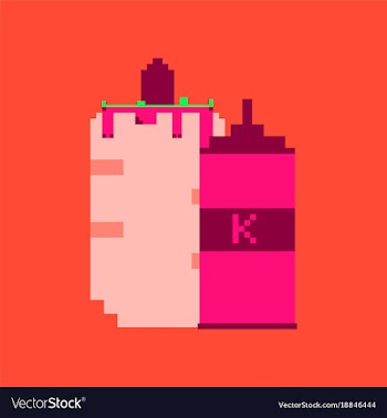 Pixel icon in flat style french hot dog and vector image