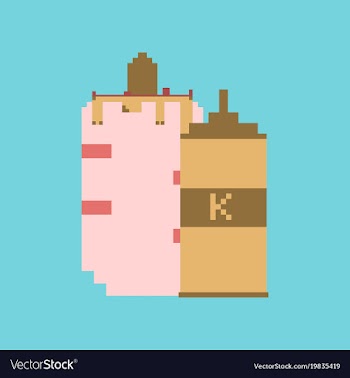 Pixel icon in flat style french hot dog and vector image