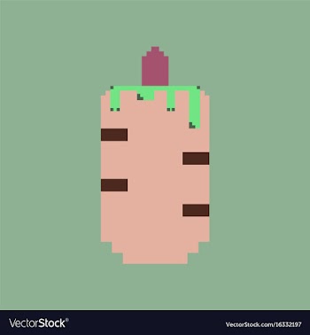 Pixel icon in flat style french hot dog vector image