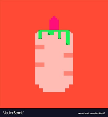 Pixel icon in flat style french hot dog vector image