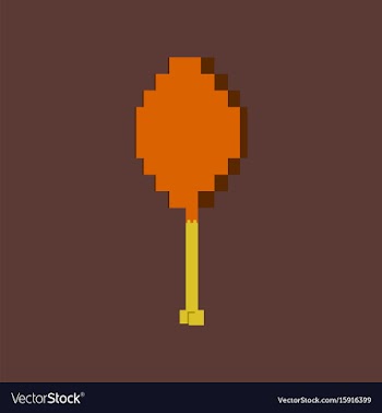 Pixel icon in flat style fried chicken drumsticks vector image