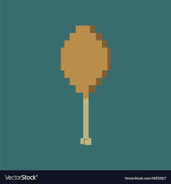 Pixel icon in flat style fried chicken drumsticks vector image