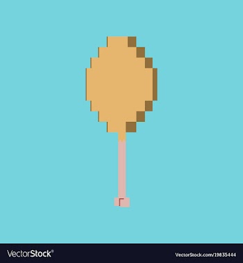 Pixel icon in flat style fried chicken drumsticks vector image