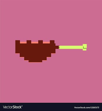 Pixel icon in flat style fried chickens leg vector image