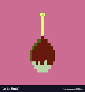 Pixel icon in flat style fried chickens leg vector image