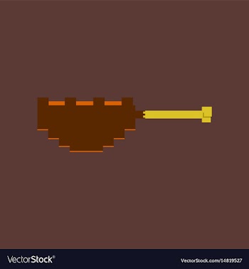 Pixel icon in flat style fried chickens leg vector image