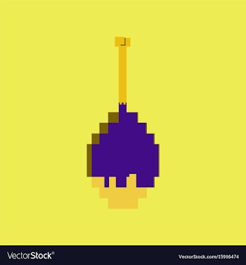 Pixel icon in flat style fried chickens leg vector image