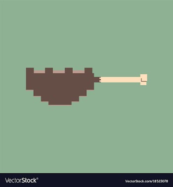 Pixel icon in flat style fried chickens leg vector image