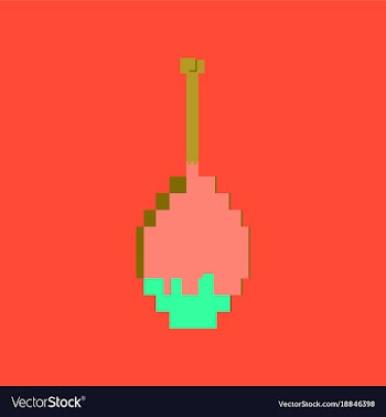 Pixel icon in flat style fried chickens leg vector image