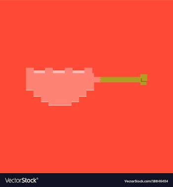 Pixel icon in flat style fried chickens leg vector image