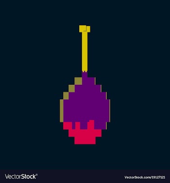 Pixel icon in flat style fried chickens leg vector image