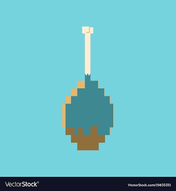 Pixel icon in flat style fried chickens leg vector image