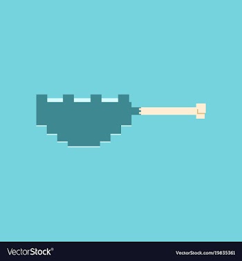 Pixel icon in flat style fried chickens leg vector image