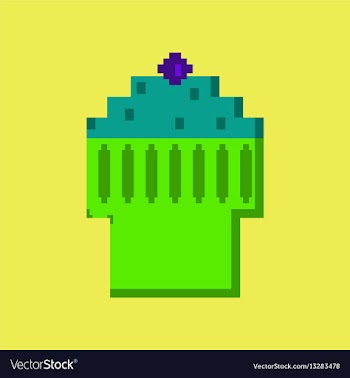 Pixel icon in flat style fruit muffin vector image