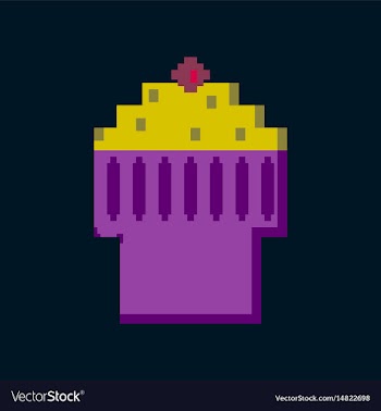 Pixel icon in flat style fruit muffin vector image