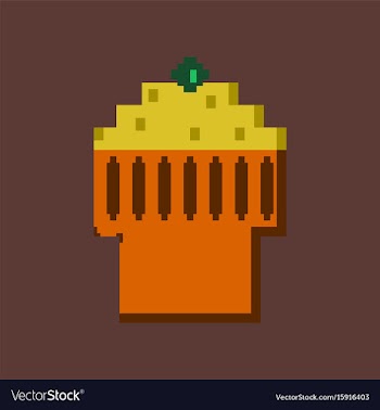 Pixel icon in flat style fruit muffin vector image