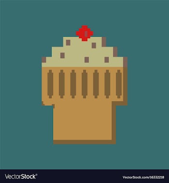 Pixel icon in flat style fruit muffin vector image