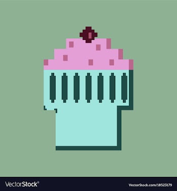 Pixel icon in flat style fruit muffin vector image