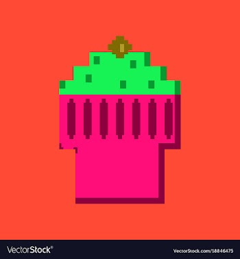 Pixel icon in flat style fruit muffin vector image