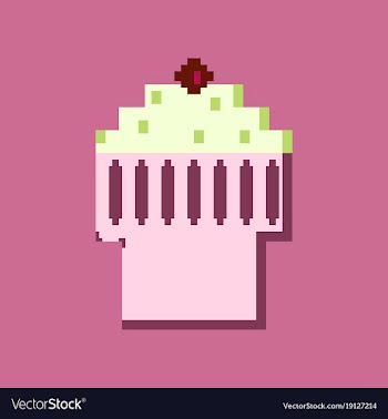 Pixel icon in flat style fruit muffin vector image