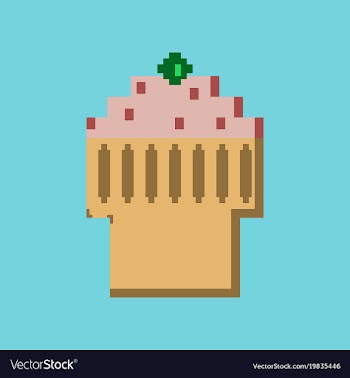 Pixel icon in flat style fruit muffin vector image