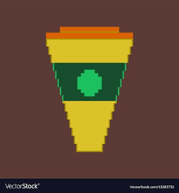Pixel icon in flat style glass of cola vector image