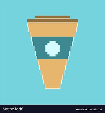 Pixel icon in flat style glass of cola vector image