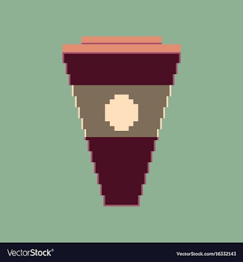 Pixel icon in flat style glass of cola vector image